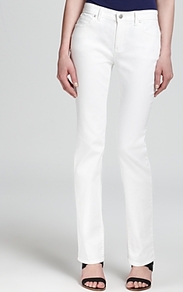 Straight Jeans & Campaign - length: standard; pattern: plain; pocket detail: traditional 5 pocket; style: slim leg; waist: mid/regular rise; predominant colour: white; occasions: casual, evening, holiday; fibres: cotton - stretch; texture group: denim; pattern type: fabric