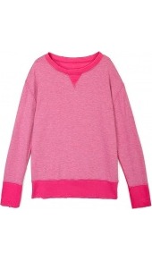 Fuchsia Stadium Sweatshirt Current Elliot - pattern: plain; style: sweat top; shoulder detail: contrast pattern/fabric at shoulder; predominant colour: pink; occasions: casual; length: standard; fibres: cotton - mix; fit: body skimming; neckline: crew; sleeve length: long sleeve; sleeve style: standard; trends: sporty redux; pattern type: fabric; pattern size: small & light; texture group: jersey - stretchy/drapey