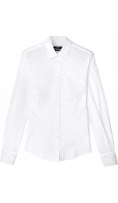 Classic Shirt - neckline: shirt collar/peter pan/zip with opening; pattern: plain; style: shirt; predominant colour: white; occasions: casual, work; length: standard; fibres: cotton - stretch; fit: straight cut; sleeve length: long sleeve; sleeve style: standard; texture group: cotton feel fabrics