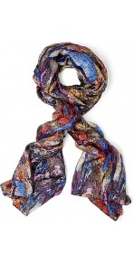 Exclusive O'hara Silk Scarf - occasions: casual, evening, work, occasion, holiday; predominant colour: multicoloured; type of pattern: large; style: regular; size: standard; material: silk; trends: statement prints; pattern: patterned/print
