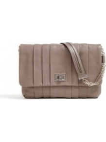 Gracie Leather Shoulder Bag - predominant colour: taupe; occasions: casual, evening, work, occasion; type of pattern: standard; style: shoulder; length: shoulder (tucks under arm); size: standard; material: leather; embellishment: pleated; pattern: plain; finish: plain