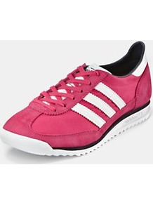 Sl 72 Trainers, Pink - predominant colour: hot pink; occasions: casual; material: leather; heel height: flat; toe: round toe; style: trainers; finish: plain; pattern: striped