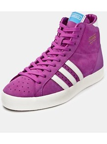 Basket Profi High Tops, Pink - predominant colour: magenta; occasions: casual, work; material: suede; heel height: flat; ankle detail: ankle tie; toe: round toe; style: trainers; trends: sporty redux; finish: plain; pattern: striped