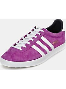 Gazelle Og Trainers, Pink - predominant colour: purple; occasions: casual; material: suede; heel height: flat; toe: round toe; style: trainers; finish: plain; pattern: striped