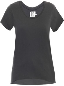Oversized Basic T Shirt - neckline: round neck; pattern: plain; style: t-shirt; predominant colour: charcoal; occasions: casual, holiday; length: standard; fibres: cotton - 100%; fit: body skimming; sleeve length: short sleeve; sleeve style: standard; pattern type: fabric; pattern size: standard; texture group: jersey - stretchy/drapey