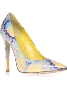 Goodlookin3 - occasions: evening, work, occasion, holiday; predominant colour: multicoloured; material: fabric; heel height: high; heel: stiletto; toe: pointed toe; style: courts; finish: fluorescent; pattern: patterned/print