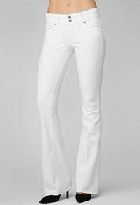 Hidden Hills Bootcut In Optic White - style: bootcut; pattern: plain; pocket detail: traditional 5 pocket; length: extra long; waist: mid/regular rise; predominant colour: white; occasions: casual, evening, holiday; fibres: cotton - stretch; texture group: denim; pattern type: fabric; pattern size: standard