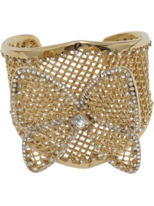 Korea Bracelet - predominant colour: gold; occasions: evening, work, occasion, holiday; style: cuff; size: large/oversized; material: chain/metal; embellishment: crystals