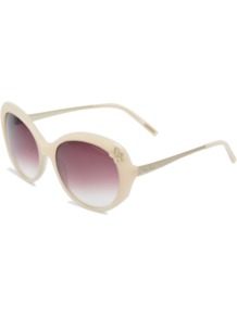 Sofia Flower Sunglasses - predominant colour: blush; occasions: casual, evening, work, occasion, holiday; style: round; size: standard; material: plastic/rubber; pattern: plain; finish: plain