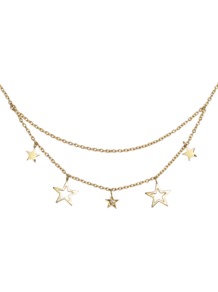 Club Des 5 Necklace - predominant colour: gold; occasions: casual, evening, work, occasion, holiday; style: multistrand; length: short; size: small; material: chain/metal; trends: metallics; finish: metallic; embellishment: chain/metal