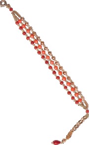 Zazi Bracelet - predominant colour: coral; occasions: casual, evening, work, holiday; style: chain; size: standard; material: chain/metal; trends: metallics; finish: plain; embellishment: beading