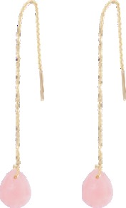 Kate Earrings - predominant colour: pink; occasions: evening, work, occasion; style: drop; length: long; size: standard; material: chain/metal; fastening: pierced; finish: metallic; embellishment: jewels