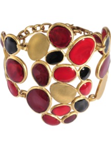 Pieces Of Glass Cuff - occasions: casual, evening, work, occasion, holiday; predominant colour: multicoloured; style: cuff; size: large/oversized; material: chain/metal; trends: metallics; finish: plain; embellishment: crystals