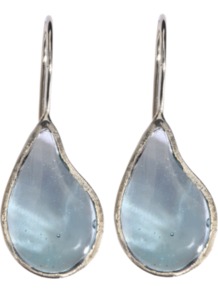 Drop Earrings - predominant colour: pale blue; occasions: evening, work, occasion; style: drop; length: mid; size: standard; material: chain/metal; fastening: pierced; trends: metallics; finish: plain; embellishment: jewels