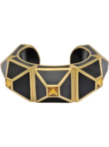 Pyramid Bracelet - predominant colour: black; occasions: casual, evening, work, occasion; style: bangle; size: large/oversized; material: chain/metal; trends: metallics; finish: plain; embellishment: jewels