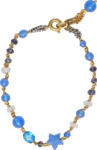 Ondina Bracelet - predominant colour: diva blue; occasions: casual, evening, work, holiday; style: friendship bracelet; size: small/fine; material: chain/metal; trends: fluorescent; finish: fluorescent; embellishment: beading