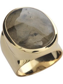 Oval Ring In Gold With Labradorite Stone - predominant colour: gold; occasions: casual, evening, work, occasion, holiday; style: cocktail; size: standard; material: chain/metal; finish: metallic; embellishment: jewels