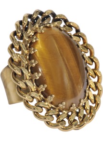 Anya Ring - predominant colour: gold; occasions: casual, evening, occasion, holiday; style: cocktail; size: large/oversized; material: chain/metal; finish: metallic; embellishment: jewels