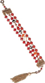 Zazi Bead And Heart Bracelet - occasions: casual, evening, work, holiday; predominant colour: multicoloured; style: friendship bracelet; size: standard; material: chain/metal; trends: fluorescent, metallics; finish: fluorescent; embellishment: beading