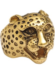 Pantera Ring - predominant colour: gold; occasions: casual, evening, occasion; style: cocktail; size: large/oversized; material: chain/metal; finish: metallic; embellishment: chain/metal