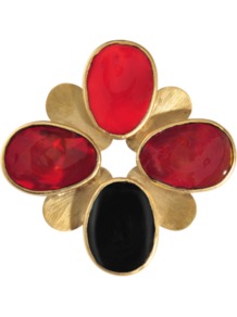 Pieces Of Glass Brooch - occasions: evening, work, occasion; predominant colour: multicoloured; style: pin; size: standard; material: chain/metal; embellishment: crystals
