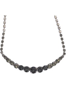 Crystal Necklace - predominant colour: silver; occasions: evening, work, occasion; style: standard; length: mid; size: standard; material: chain/metal; embellishment: crystals