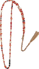 Zazi Necklace - predominant colour: true red; occasions: casual, work, holiday; style: standard; length: long; size: small/fine; material: plastic/rubber; trends: fluorescent; finish: plain; embellishment: beading