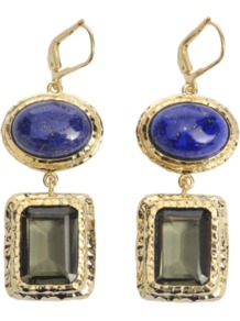 Nymph Earrings - predominant colour: gold; occasions: casual, evening, occasion, holiday; style: drop; length: mid; size: standard; material: chain/metal; fastening: pierced; embellishment: jewels