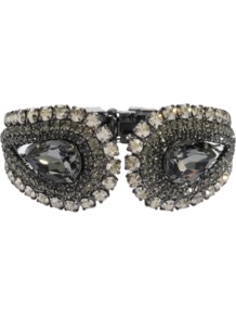 Crystal Drops Bracelet - predominant colour: silver; occasions: evening, occasion; style: cuff; size: standard; material: chain/metal; embellishment: crystals