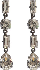 Crystal Earrings - predominant colour: silver; occasions: evening, occasion; style: drop; length: mid; size: standard; material: chain/metal; fastening: pierced; embellishment: crystals