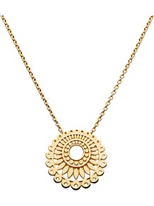 Gold Plated Chantilly Necklace - predominant colour: gold; occasions: casual, evening, work, occasion, holiday; style: pendant; length: mid; size: standard; material: chain/metal; trends: metallics; finish: plain; embellishment: chain/metal