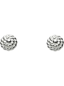 Ravel Sterling Silver Stud Earrings - predominant colour: silver; occasions: casual; style: stud; length: short; size: small; material: chain/metal; fastening: pierced; finish: metallic