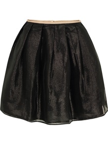 Xoxo Black Skirt - length: mid thigh; pattern: plain; style: tulip; fit: loose/voluminous; waist: mid/regular rise; predominant colour: black; occasions: casual, evening, occasion; fibres: polyester/polyamide - mix; hip detail: structured pleats at hip; trends: metallics, volume; pattern type: fabric; texture group: net/tulle