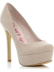 Nude Micro Fibre Bewitched High Heeled Platform Court Shoe - predominant colour: ivory; occasions: evening, work, occasion; material: fabric; heel: platform; toe: pointed toe; style: courts; finish: plain; pattern: plain; heel height: very high