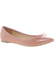 Live Pointed Ballet Flats - predominant colour: nude; occasions: casual, work; material: faux leather; heel height: flat; toe: pointed toe; style: ballerinas / pumps; finish: patent; pattern: plain