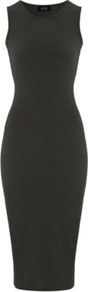 G21 Midi Dress Ash - length: calf length; neckline: round neck; fit: tight; pattern: plain; sleeve style: sleeveless; style: tube; waist detail: fitted waist; hip detail: fitted at hip; predominant colour: charcoal; occasions: casual, evening, work, holiday; fibres: polyester/polyamide - stretch; sleeve length: sleeveless; pattern type: fabric; pattern size: standard; texture group: jersey - stretchy/drapey