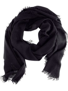 Cashmere Scarf - predominant colour: black; occasions: casual, evening, work, occasion; type of pattern: standard; style: regular; size: standard; material: knits; pattern: plain