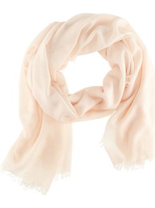 Cashmere Scarf - predominant colour: ivory; occasions: casual, work, occasion; type of pattern: standard; style: regular; size: standard; material: knits; embellishment: fringing; pattern: plain