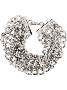 Bracelet - predominant colour: silver; occasions: casual, evening, work, occasion, holiday; style: chain; size: large/oversized; material: chain/metal; trends: metallics; finish: metallic; embellishment: chain/metal