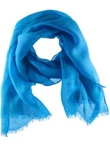Scarf - predominant colour: diva blue; occasions: casual, evening, work, holiday; type of pattern: standard; style: regular; size: standard; material: fabric; embellishment: fringing; pattern: plain; trends: fluorescent