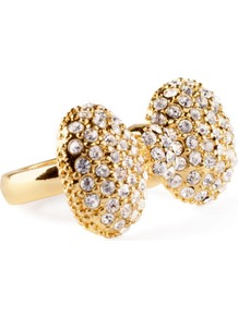 Ring - predominant colour: gold; occasions: evening, occasion; style: cocktail; size: large/oversized; material: chain/metal; trends: metallics; finish: metallic; embellishment: crystals