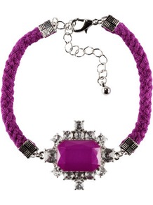 Bracelet - predominant colour: purple; occasions: casual, evening, work, occasion, holiday; style: bangle; size: standard; material: fabric; trends: fluorescent; finish: plain; embellishment: jewels
