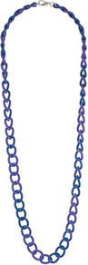 Matte Effect Chain Necklace - predominant colour: royal blue; occasions: casual, evening, work, holiday; style: standard; length: long; size: standard; material: chain/metal; trends: fluorescent; finish: metallic; embellishment: chain/metal