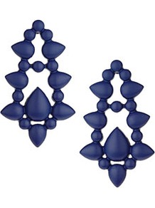 Matte Door Knocker Earrings - predominant colour: royal blue; occasions: casual, evening, work, occasion, holiday; style: drop; length: long; size: standard; material: chain/metal; fastening: pierced; trends: metallics; finish: fluorescent; embellishment: chain/metal