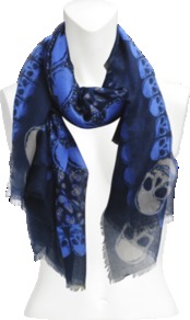 Kerry Garden 135x135 Shawl. - predominant colour: navy; occasions: casual, evening, work, holiday; type of pattern: heavy; style: regular; size: large; material: fabric; embellishment: fringing; trends: statement prints; pattern: patterned/print