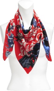 90 X90 Plaza Amants Silk Square. - occasions: casual; predominant colour: multicoloured; type of pattern: standard; style: square; size: large; material: silk; trends: statement prints; pattern: patterned/print