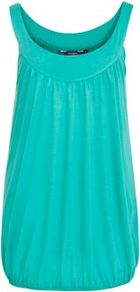 Inspire Jade Bubblehem Vest - pattern: plain; sleeve style: sleeveless; waist detail: elasticated waist; length: below the bottom; style: vest top; hip detail: fitted at hip; bust detail: ruching/gathering/draping/layers/pintuck pleats at bust; predominant colour: mint green; occasions: casual, evening, holiday; neckline: scoop; fibres: cotton - mix; fit: body skimming; sleeve length: sleeveless; pattern type: fabric; texture group: jersey - stretchy/drapey