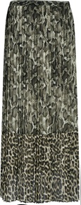 Print Maxi Skirt - length: ankle length; fit: body skimming; waist detail: elasticated waist; waist: mid/regular rise; predominant colour: khaki; occasions: casual, evening, holiday; style: maxi skirt; fibres: polyester/polyamide - 100%; texture group: sheer fabrics/chiffon/organza etc.; pattern type: fabric; pattern size: standard; pattern: animal print