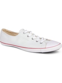 All Star Light Ox Trainers - predominant colour: white; occasions: casual, holiday; material: fabric; heel height: flat; toe: round toe; style: trainers; finish: plain; pattern: plain