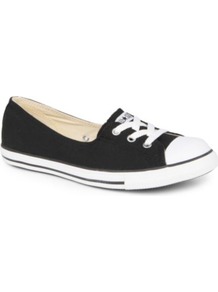 Dance Lace Low Top Trainers - predominant colour: black; occasions: casual, holiday; material: fabric; heel height: flat; toe: round toe; style: trainers; finish: plain; pattern: plain; embellishment: toe cap